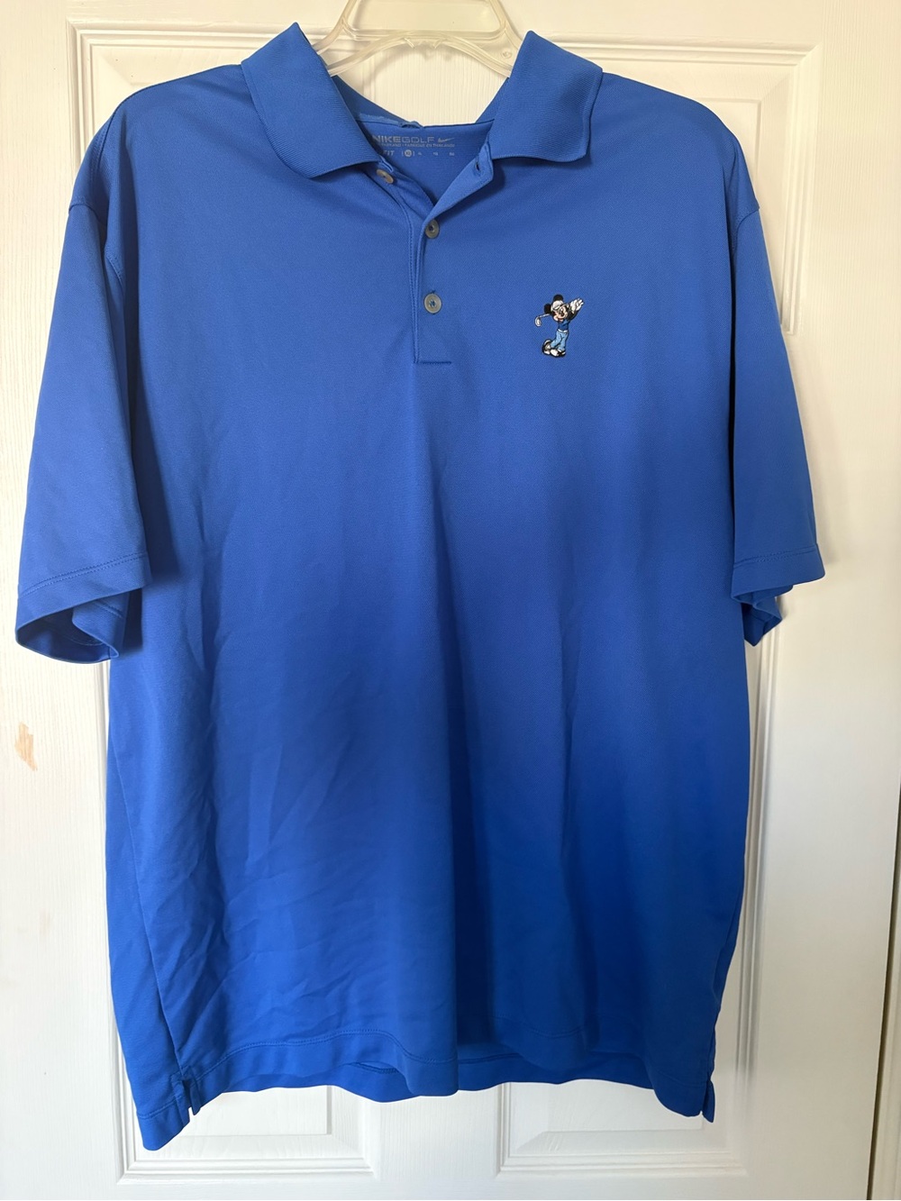 Nike Royal Blue Polo with Embroidered Mickey Graphic